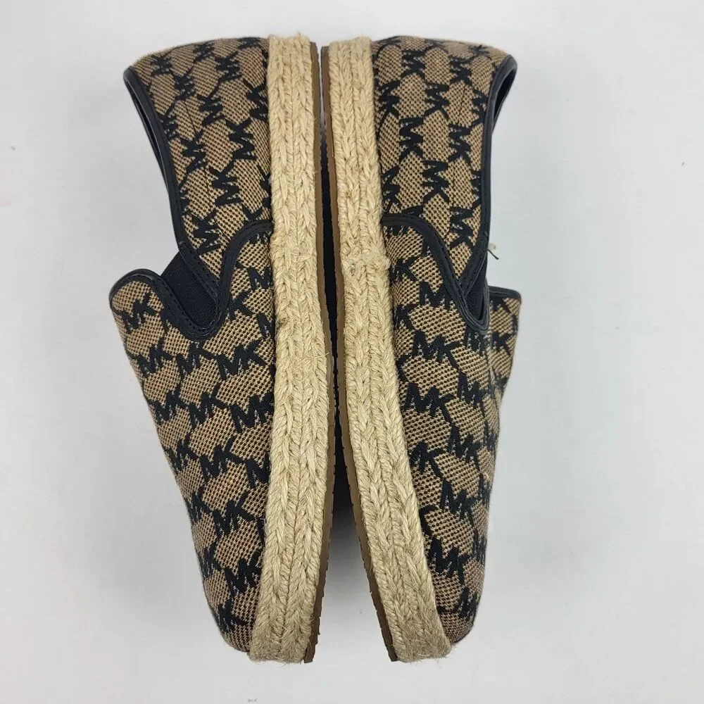 MICHAEL KORS Lenny Logo Jacquard Slip-On Espadrille Size 7M